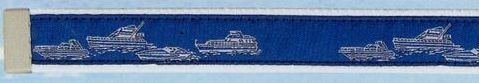 Embroidered Web Belt With Brass Or Silver Tip (Power Boats)