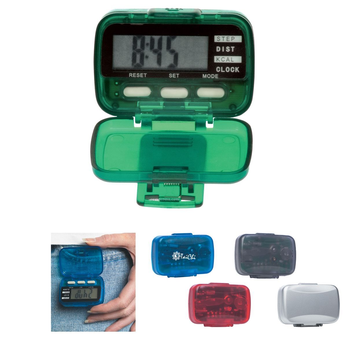 Multi-function Pedometer With Clock (Colored)