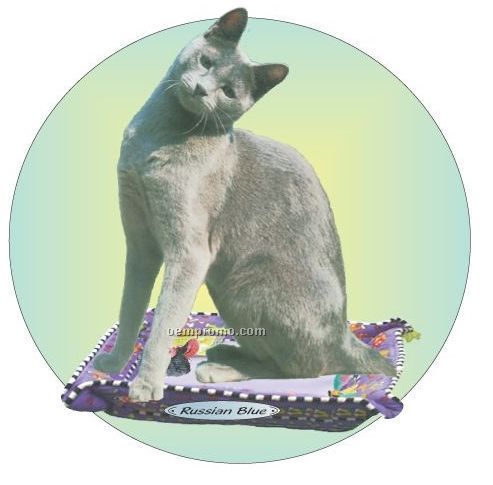 Russian Blue Cat Acrylic Coaster W/ Felt Back