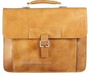 Tan Hand Stained Calf Workbag / Computer Brief