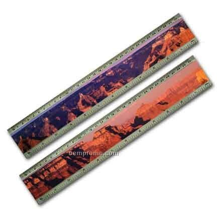 Acrylic Ruler W/ Grand Canyon Lenticular Flip Effect (Blanks)