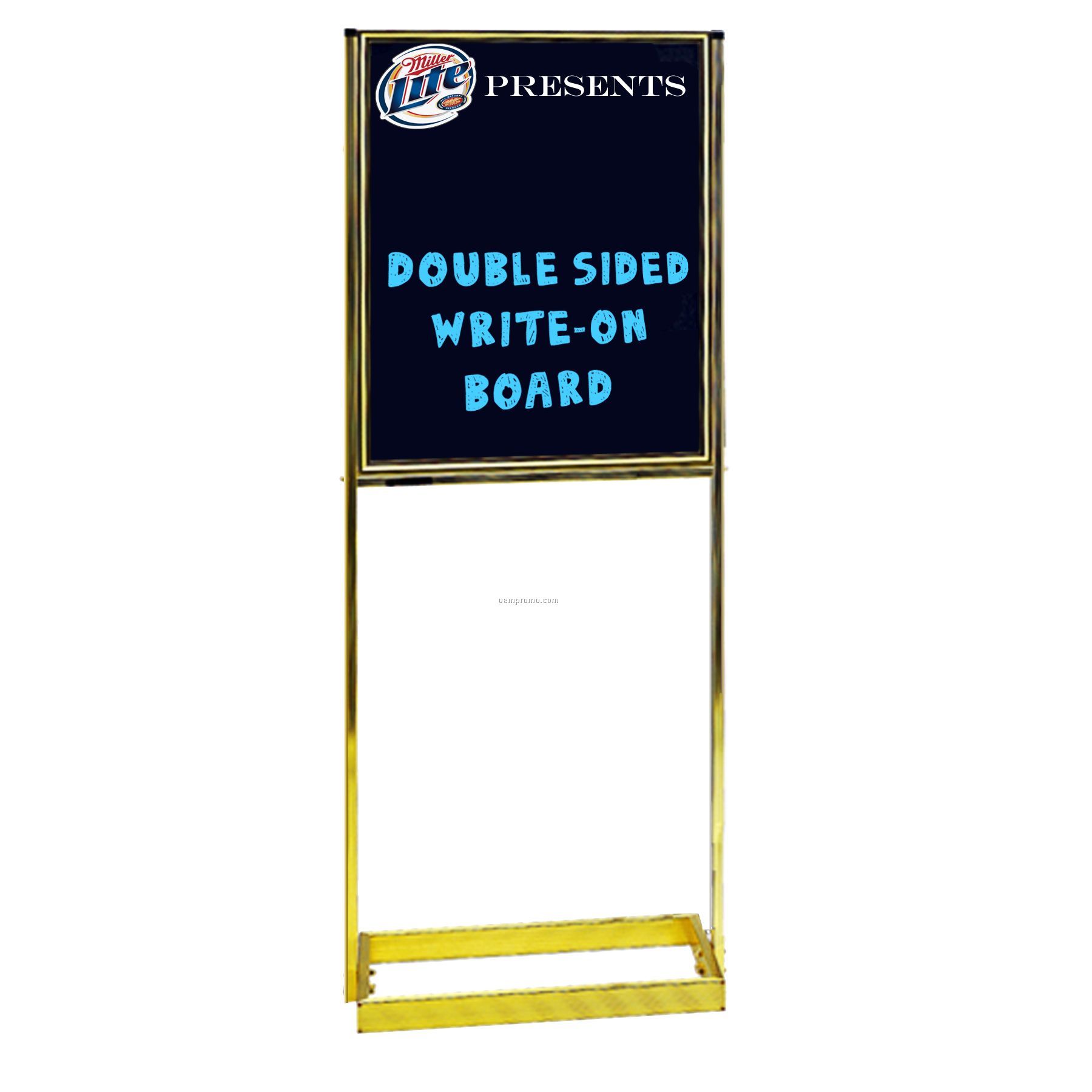 Double Faced Write-on Board W/ Brass Floor Stand (25