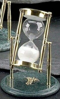 Medical Brass & Green Marble 30 Minutes Sand Timer