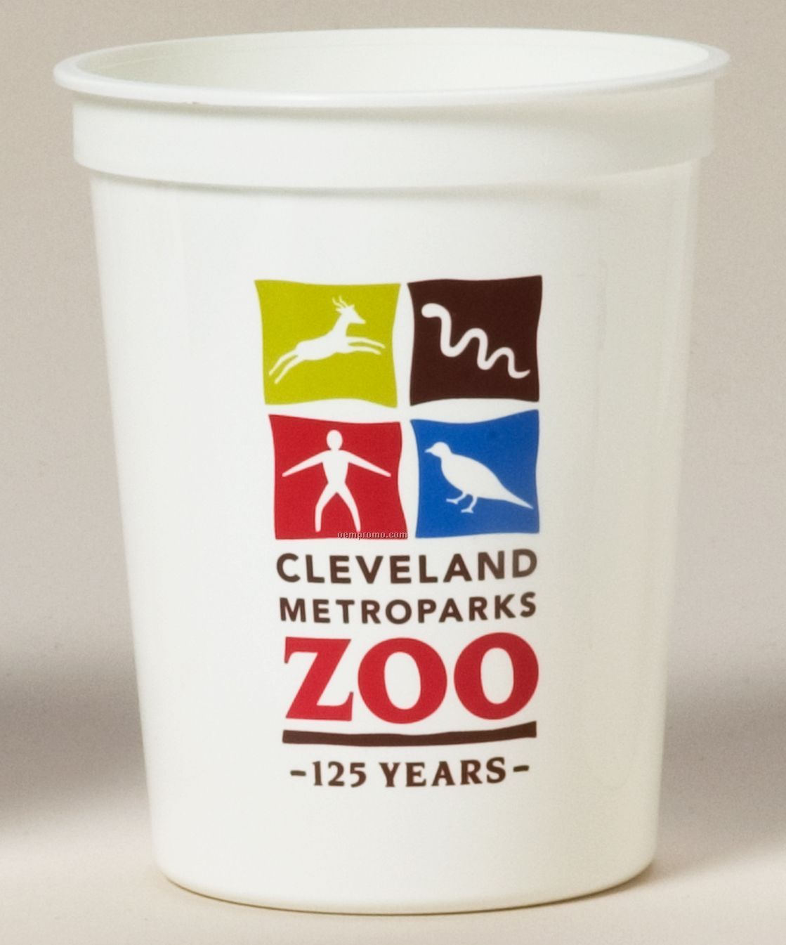 16 Oz. Smooth/Fluted White Stadium Cup (5 Color Offset Imprint)