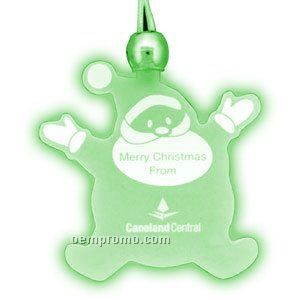 Blinking Santa Claus Light Up Necklace W/ Green LED