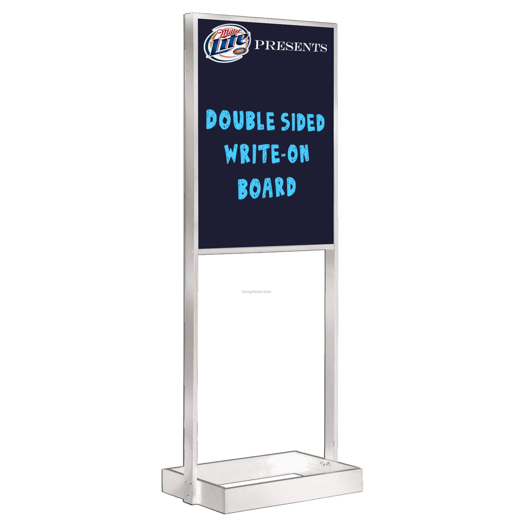 Double Faced Write-on Board W/ Chrome Floor Stand (25"X63")