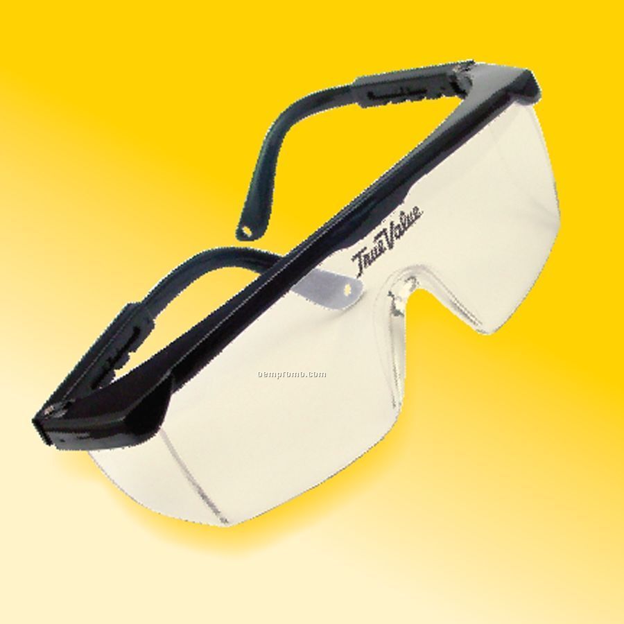 Safety Glasses Clear Lens W/ Black Rim