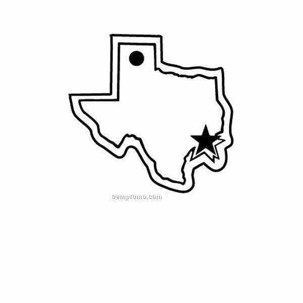 Stock Shape Collection Texas State Outline W/ Star Key Tag