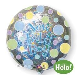 18" New Baby Boy Dots Balloon