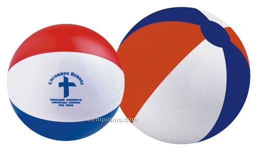 20" Inflatable Alternating Blue, Red, & White Beach Ball
