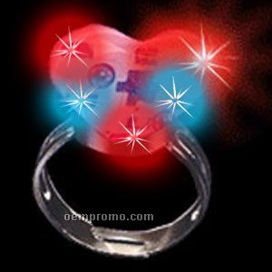 Light Up Red & Blue LED Heart Ring