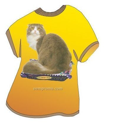 Scottish Fold Cat T Shirt Acrylic Coaster W/ Felt Back
