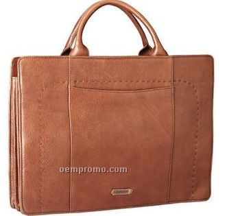 Tan Pebbled Calf Workbag / Briefcase