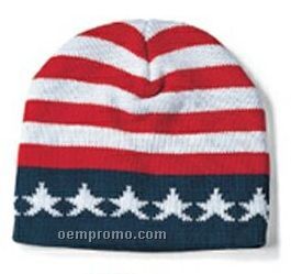 Us Flag Knit Hat (9")
