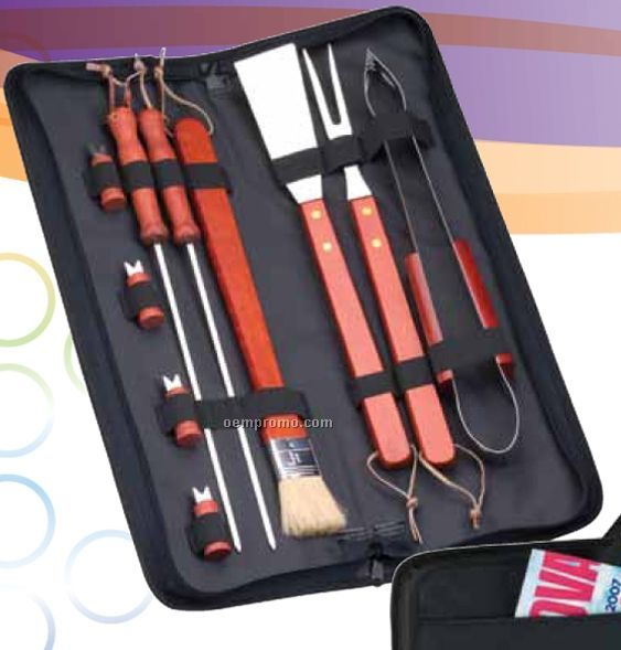 10-piece Bbq Set With Skewers & Fork
