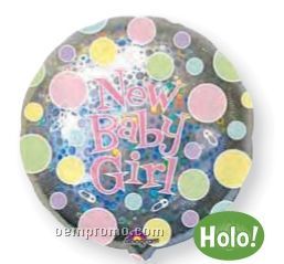 18" New Baby Girl Dots Balloon