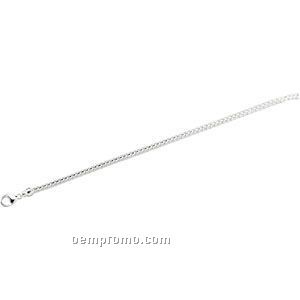 Ladies' 7"Sterling Silver 2-3/4mm Diamond-cut Foxtail Chain Bracelet