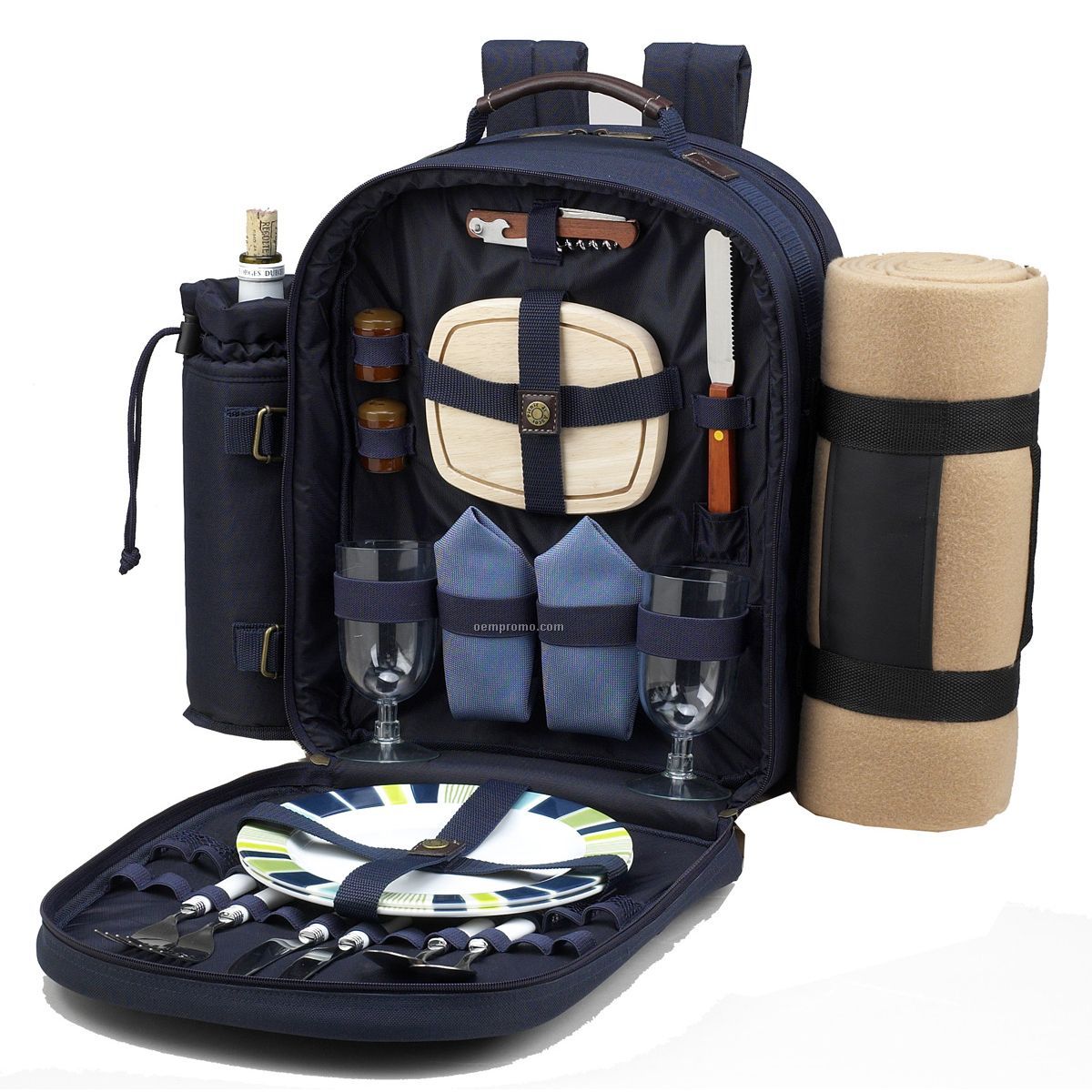 Picnic Backpack For Two With Blanket