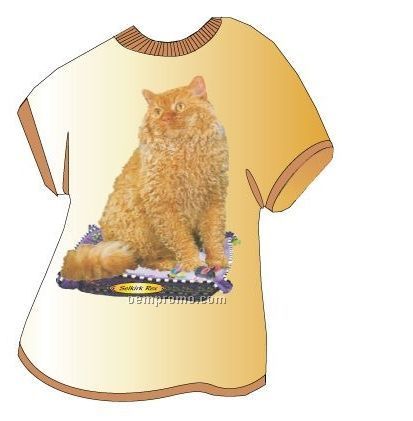 Selkirk Rex Cat T Shirt Acrylic Coaster W/ Felt Back