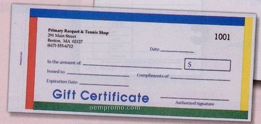 "Primary" Individual Format Designer Gift Certificate