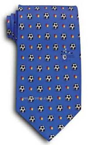 Wolfmark Novelty Neckwear Soccer 100% Silk Tie (58"X3-7/8")