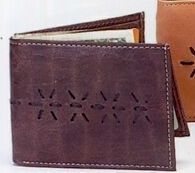 Black Or Brown Flip-up Hand Embroidered Wallet