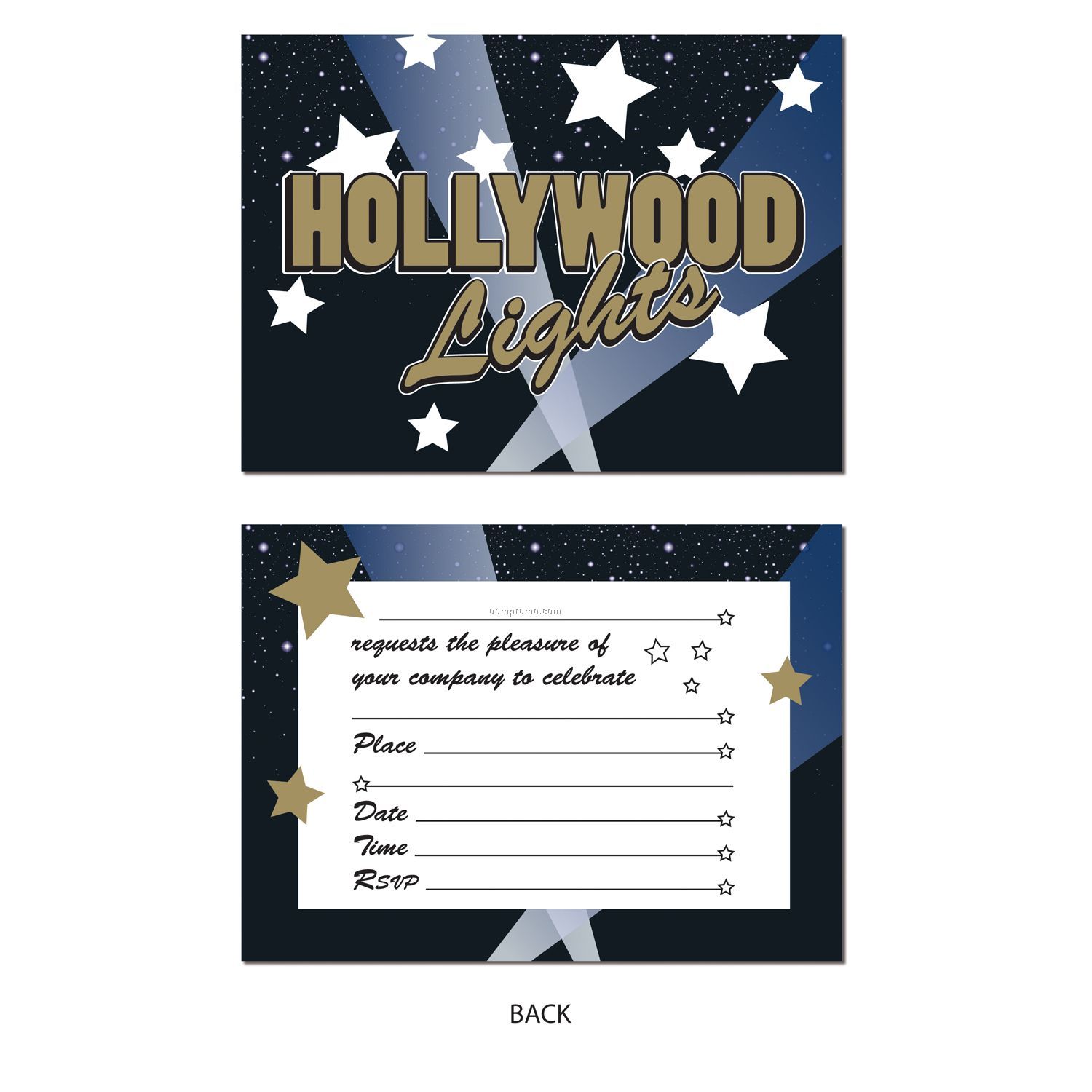 Hollywood Lights Invitations