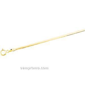Ladies' 7" 14ky 1-1/2mm Flexible Herringbone Chain Bracelet