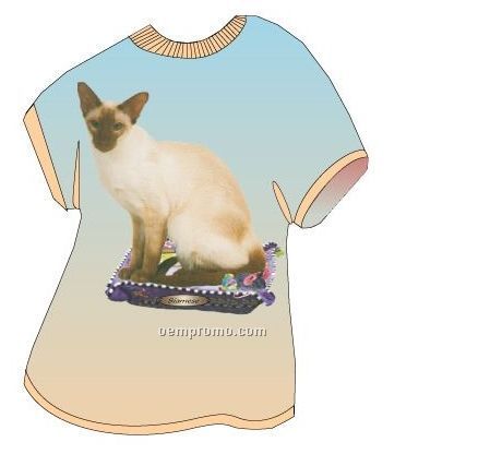 Siamese Cat T Shirt Acrylic Coaster W/ Felt Back