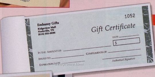 "Embassy" Individual Format Designer Gift Certificate