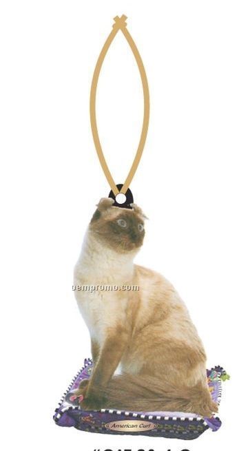 American Curl Cat Executive Ornament W/ Mirrored Back (12 Square Inch)