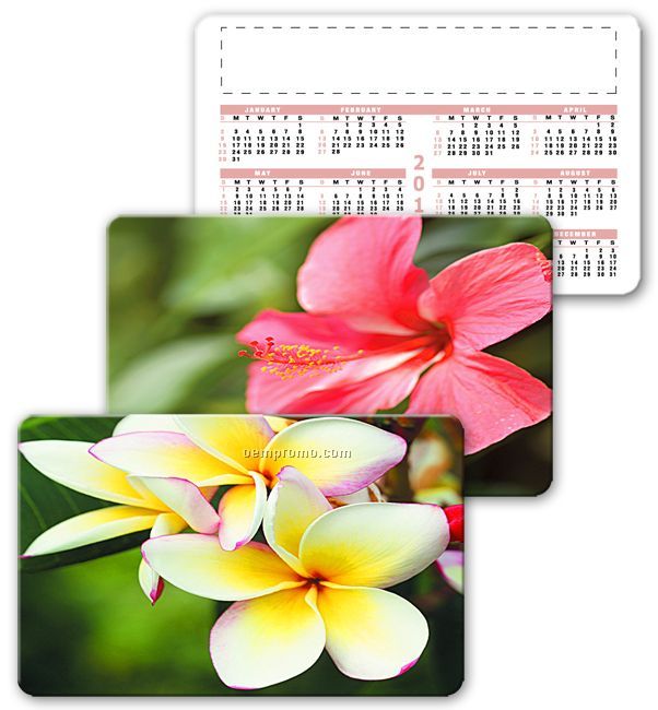 Calendar Card Wallet Size Lenticular Flower Flip Effect (Blank)