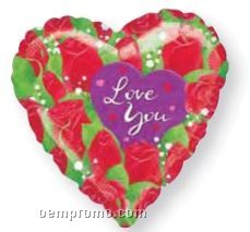 18" I Love You Bouquet Heart One Sided Balloon