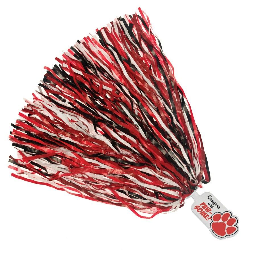 750-streamer Pom Poms With Mascot Handle - Bear Paw