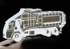Acrylic Paperweight Up To 12 Square Inches / Garbage Truck 2