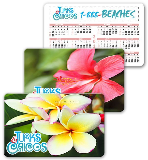 Calendar Card Wallet Size Lenticular Flower Flip Effect (Custom)