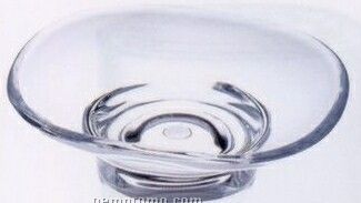Contemporary Acrylic Footed Soap Dish W/ Lopsided Rim