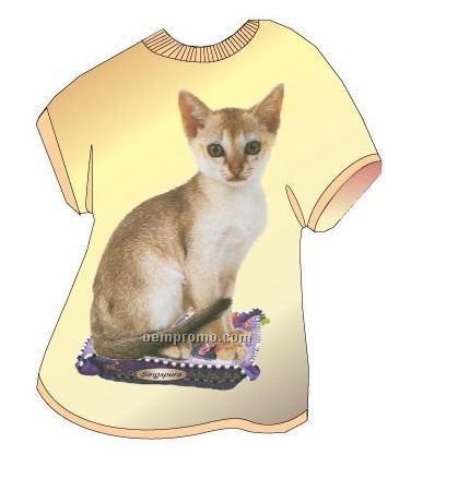 Singapura Cat T Shirt Acrylic Coaster W/ Felt Back