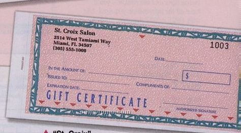 "St Croix" Individual Format Designer Gift Certificate