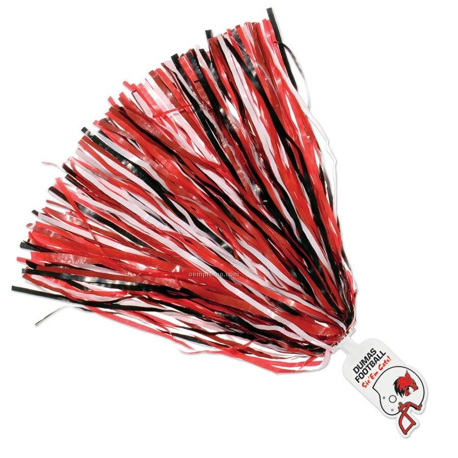 750-streamer Pom Poms With Mascot Handle - Football Helmet