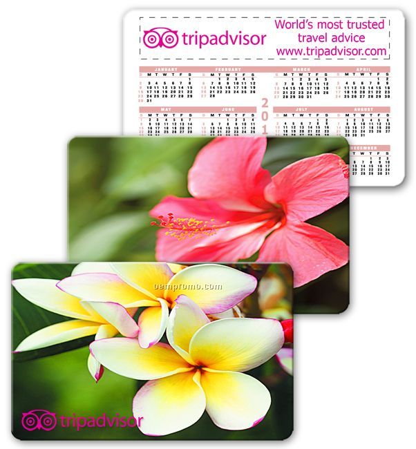 Calendar Card Wallet Size Lenticular Flower Flip Effect (Imprinted)
