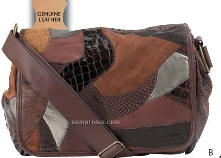 Embassy Italian Stone Design Genuine Leather Purse W/ Faux Snakeskin