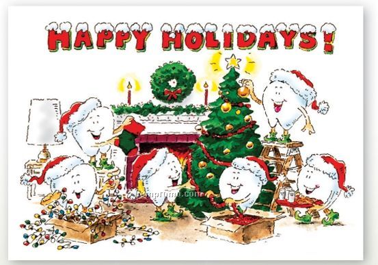 Happy Teeth Holiday Industry Specific Holiday Card W/ Lined Envelope