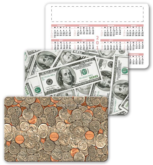 Calendar Card Wallet Size Lenticular Us Currency Flip Effect (Blank)