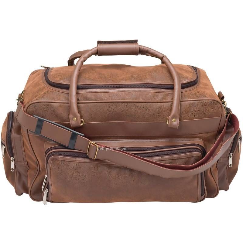 Faux Leather City Bag - Brown