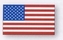 White Vinyl U.s. Flag Removable Decal (1 7/16"X2 1/2")