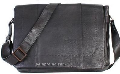 Brown Pebbled Calf Leather Workbag / Computer Bag