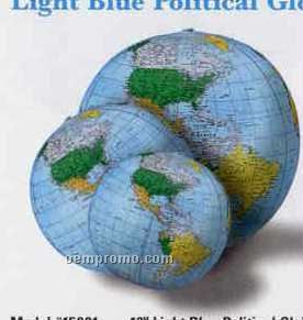 Light Blue Inflatable Political Globe (16")
