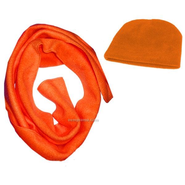 14 Oz. Youth Microfleece Scarf And Hat Combo