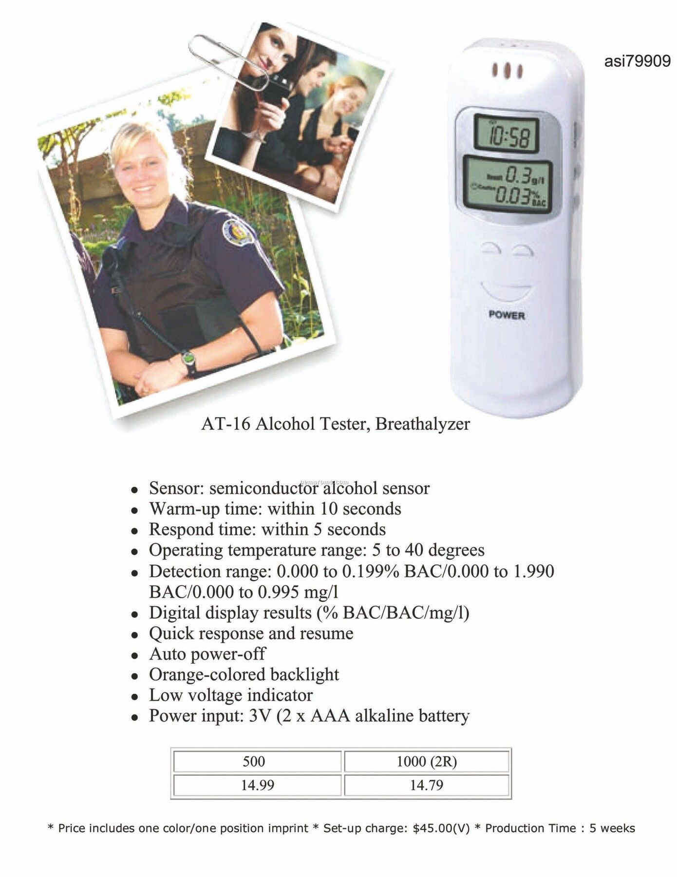 Alcohol Breath Tester With Strap